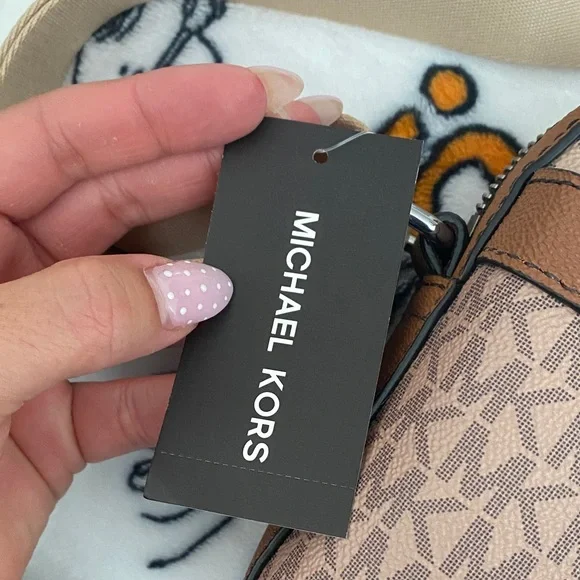 Michael Kors Tan and Orange Logo Crossbody Bag - Picture 7 of 8